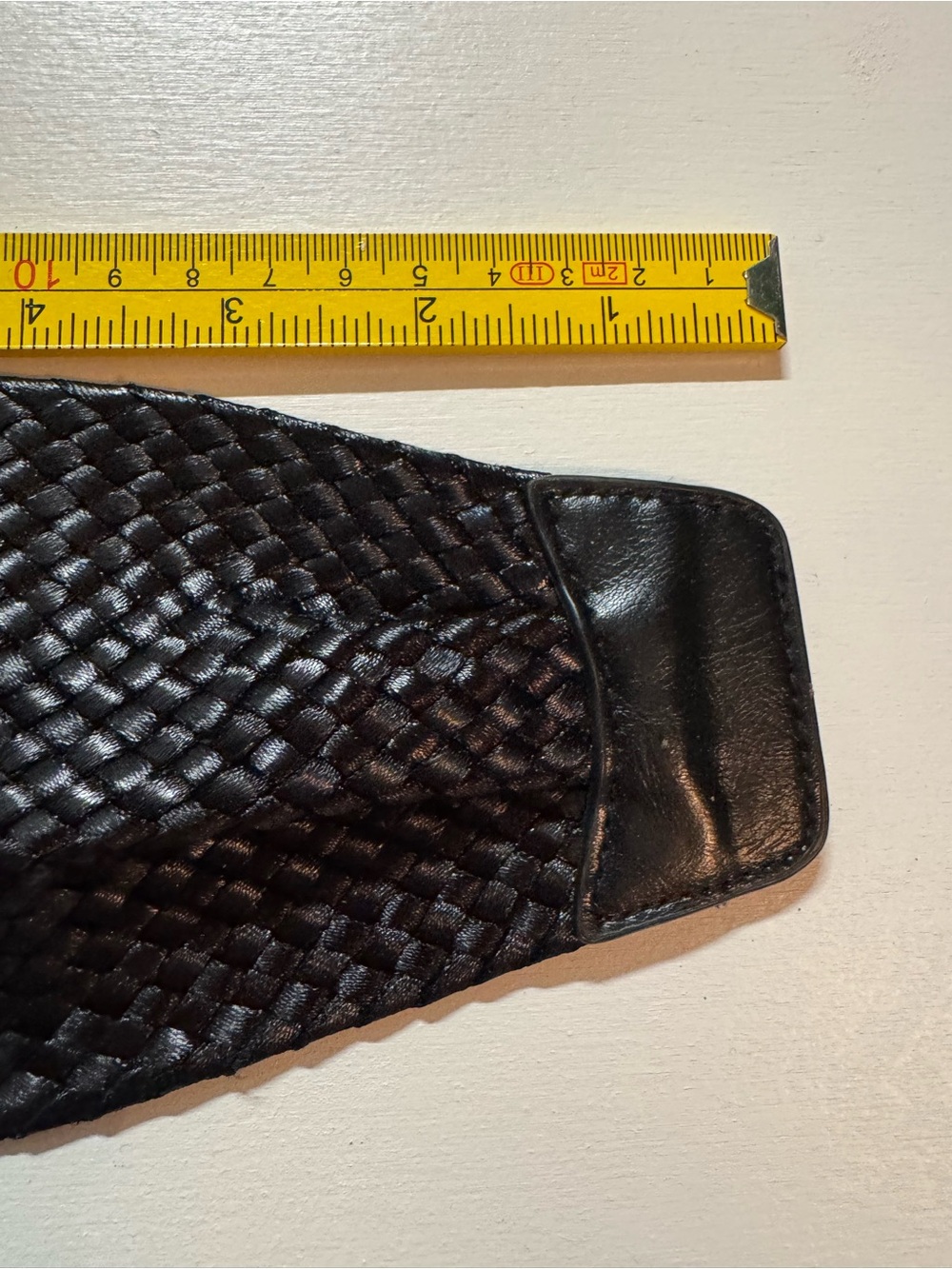 Black Woven Leather Belt, fully adjustable up to 38”